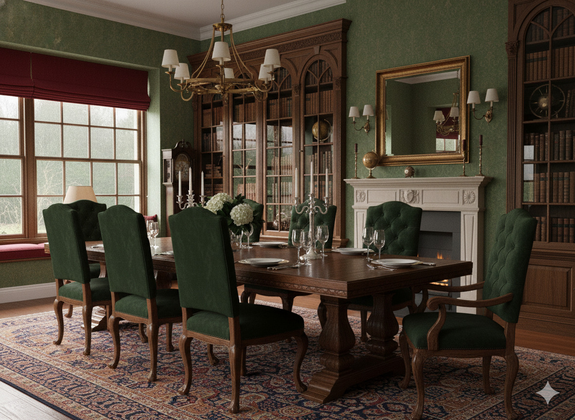 Custom dining table with matching chairs